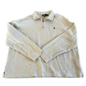 Polo by Ralph Lauren Light Gray Quarter-Zip Sweater